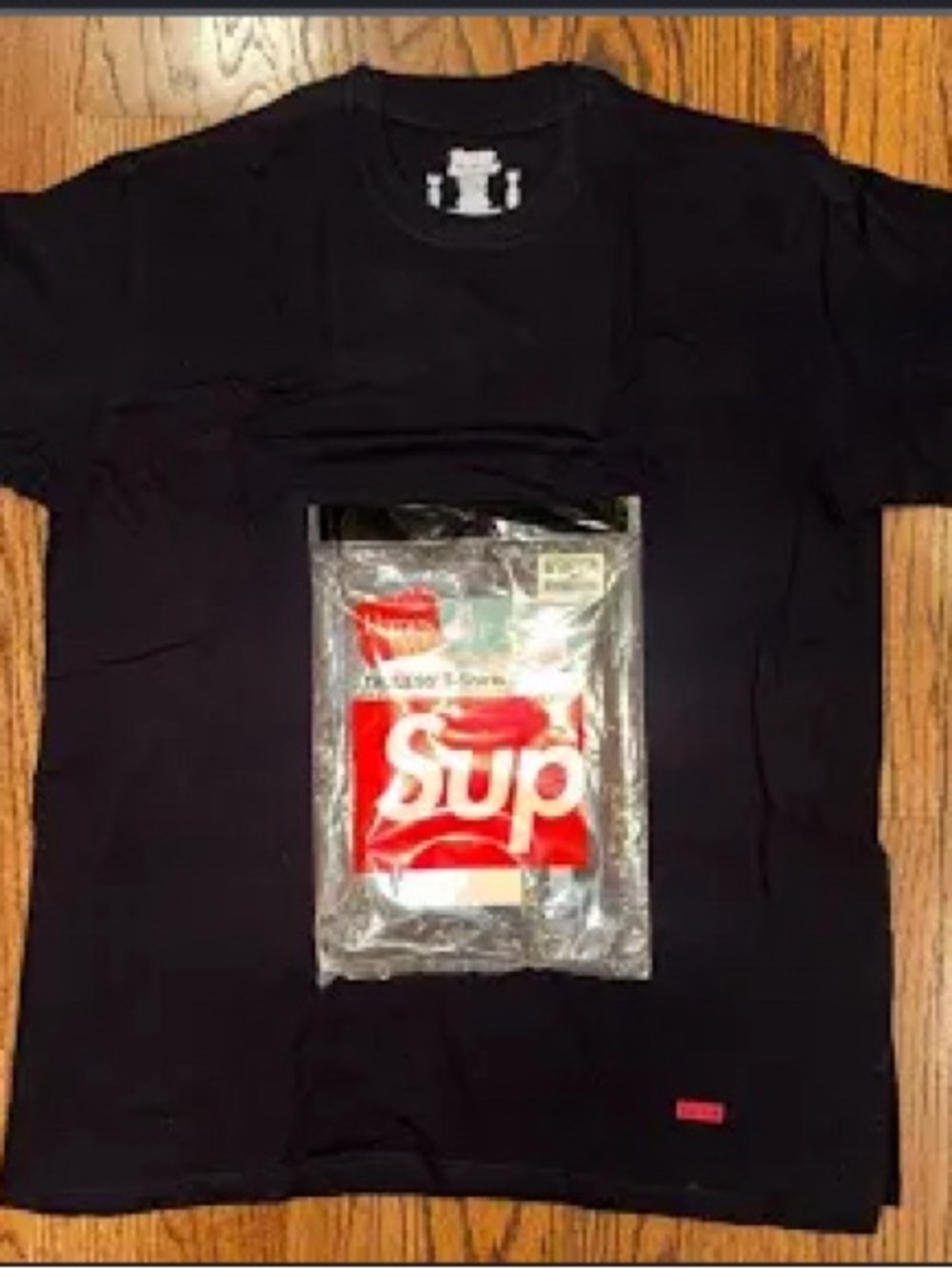 Black Short Sleeve Tee with Red and White Graphic Pack